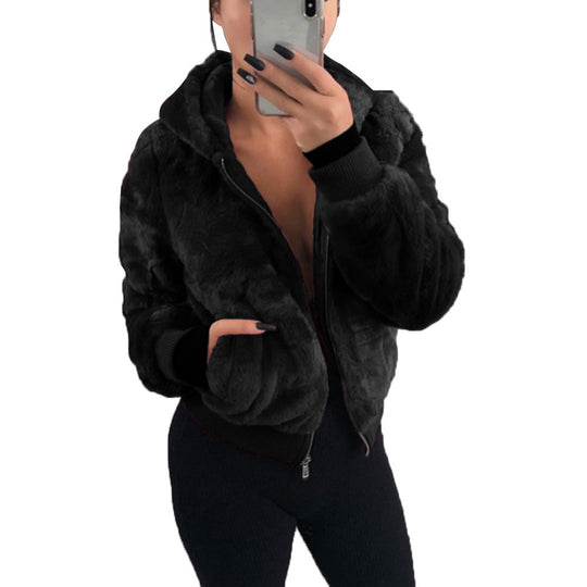Damen Kunstfell Bomberjacke EB