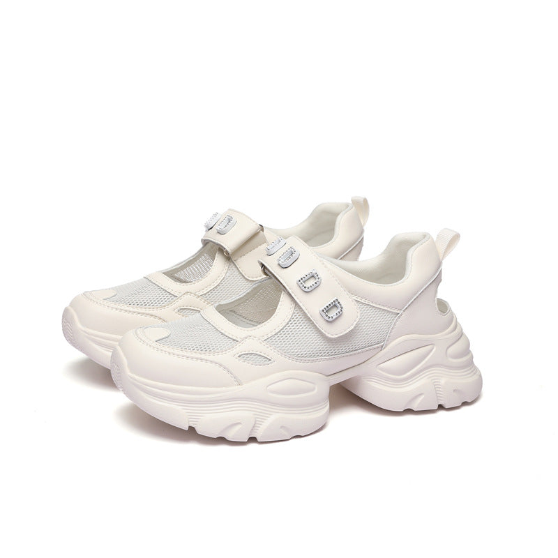 Damen Sportliche Komfort-Sneaker mit verstellbarem Riemen und dämpfender Sohle EB