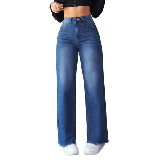 Damen Weite High-Waist Jeans im modernen Vintage-Look EB