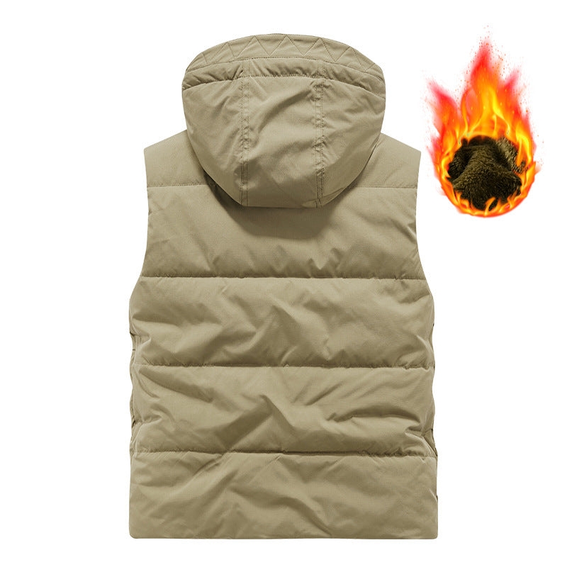 Herren Multifunktionale Outdoorweste mit Kapuze und wärmendem Fleecefutter EB