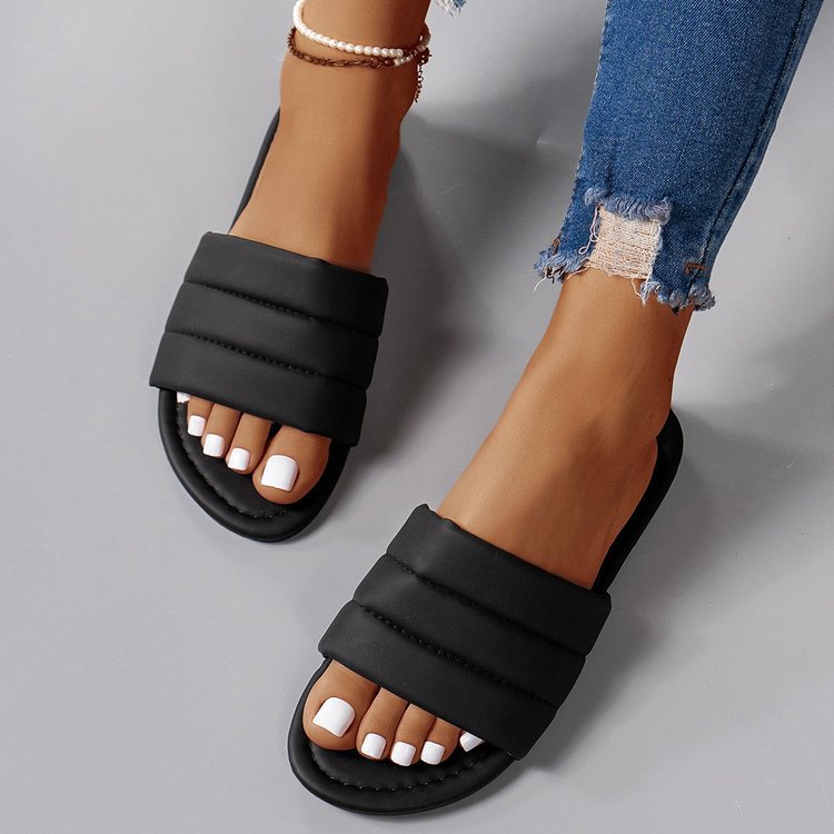 Damen elegante Clogs mit breiten, geflochtenen Riemen EB