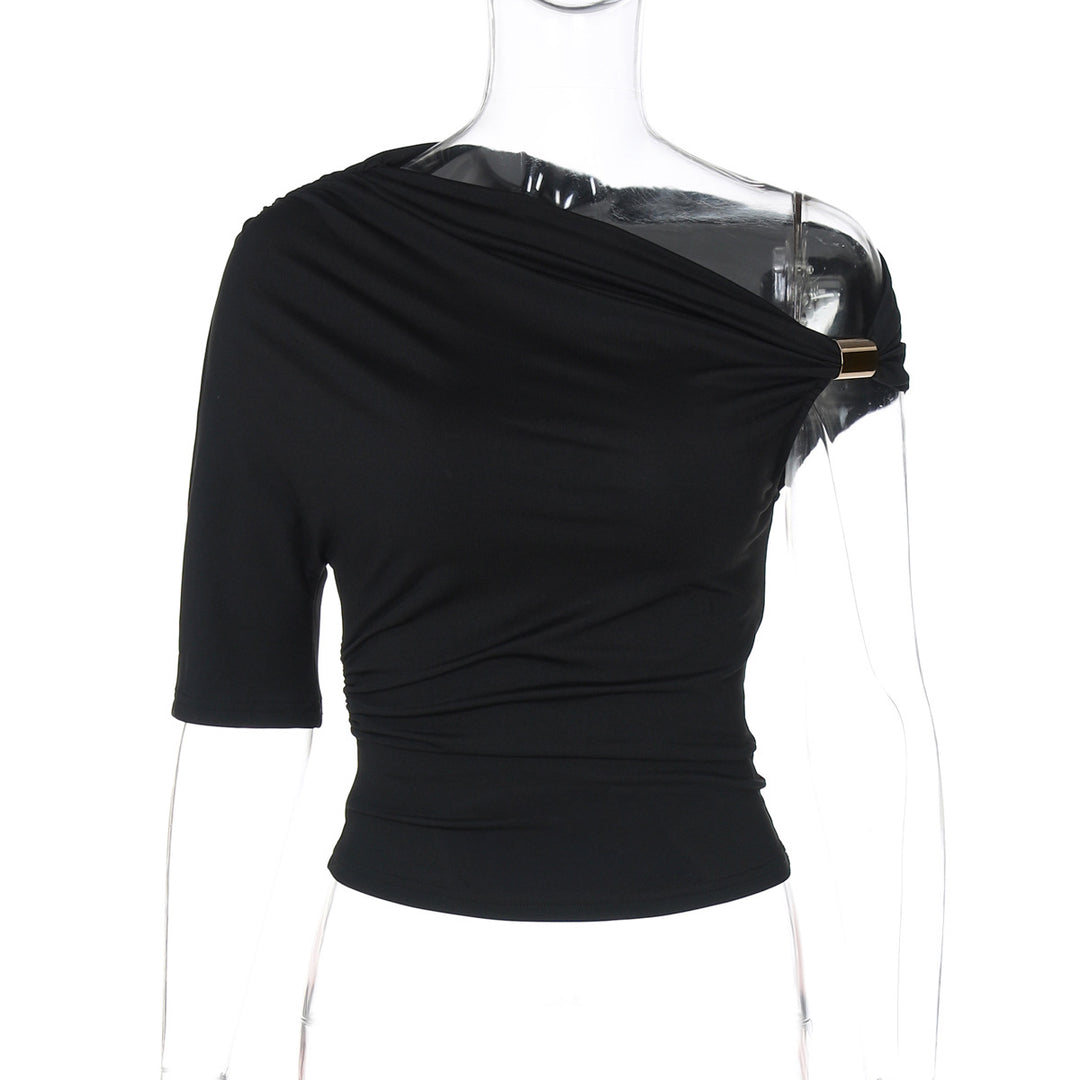 Damen Asymmetrisches Oberteil mit Raffinierter Raffung EB