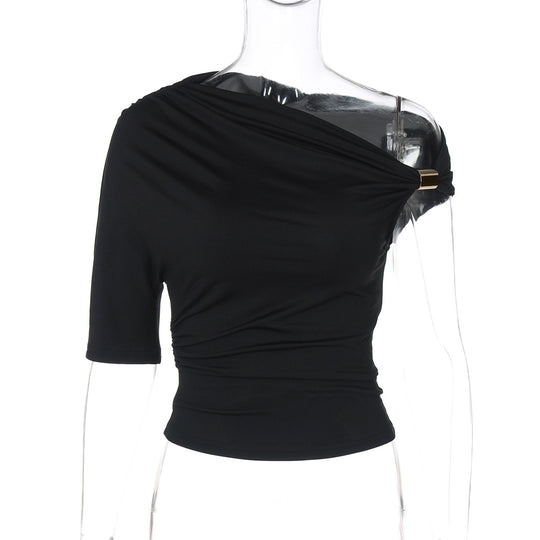Damen Asymmetrisches Oberteil mit Raffinierter Raffung EB