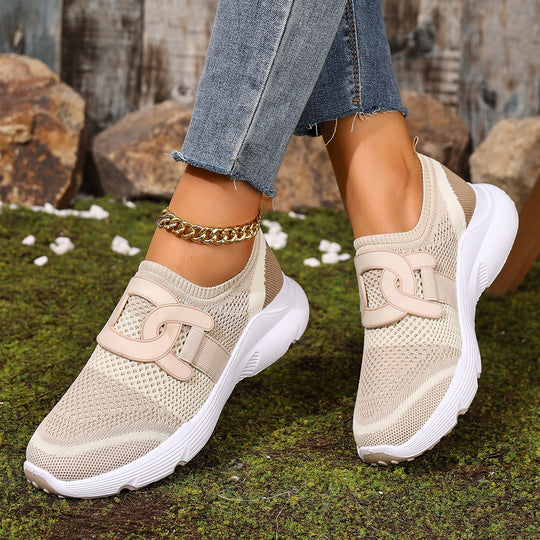 Damen Atmungsaktive Freizeitschuhe mit elastischem Riemen EB