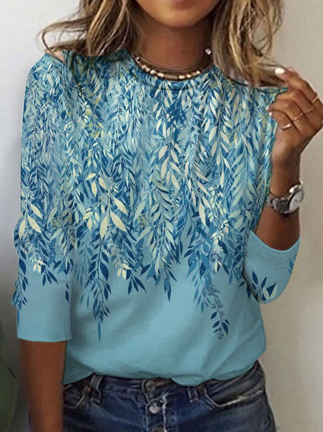 Damen Langarmshirt mit lebhaftem Blumenmuster EB