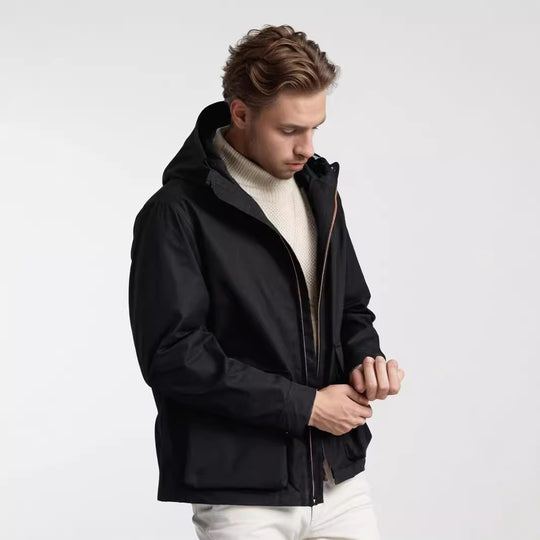 Herren funktionale Übergangsjacke mit abnehmbarer Kapuze EB