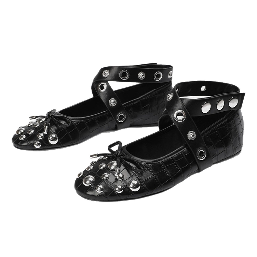 Damen Designer-Ballerinas mit innovativem Riemen- und Applikationsdesign EB