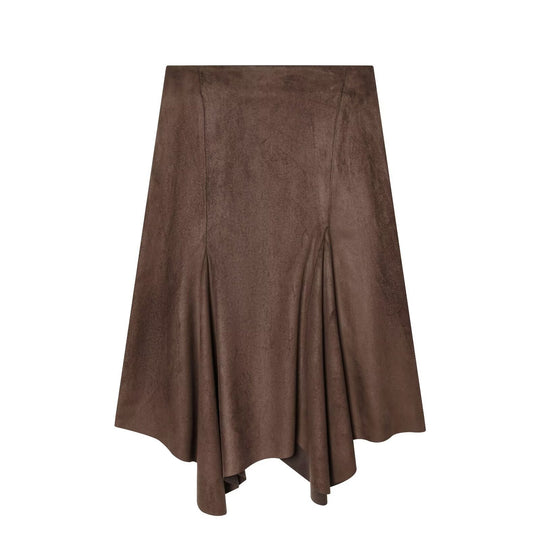 Damen A-linien Rock aus weichem Wildlederimitat mit elegantem Fall EB