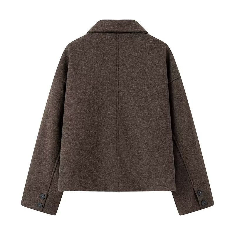 Damen lässige und stylische Wolldeckjacke EB