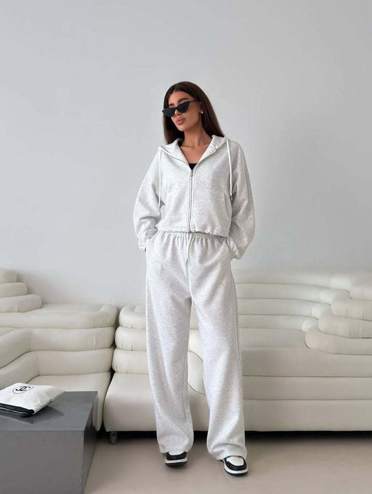 Damen lässige Kapuzenjacke mit hohem Kragen und Reißverschluss EB