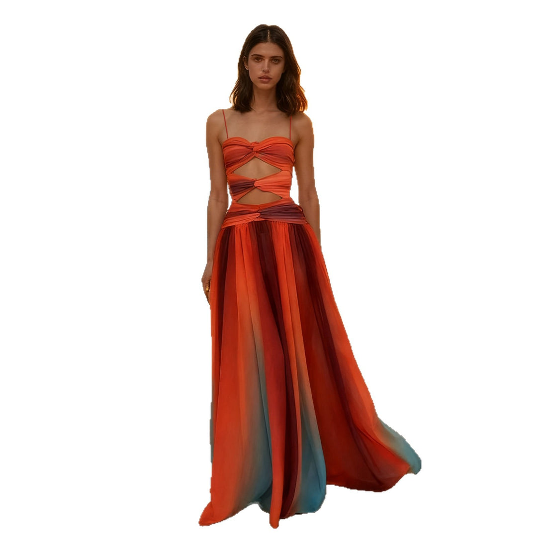Damen Elegantes Maxikleid mit raffiniertem Wickeldesign und zartem Chiffon EB