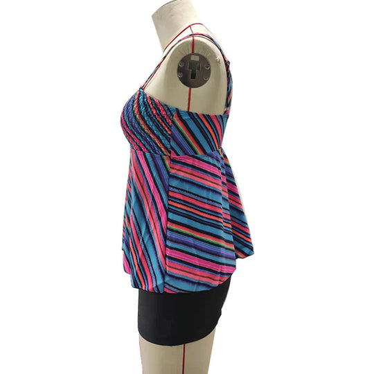 Damen Tankini mit verspieltem Streifenmuster EB