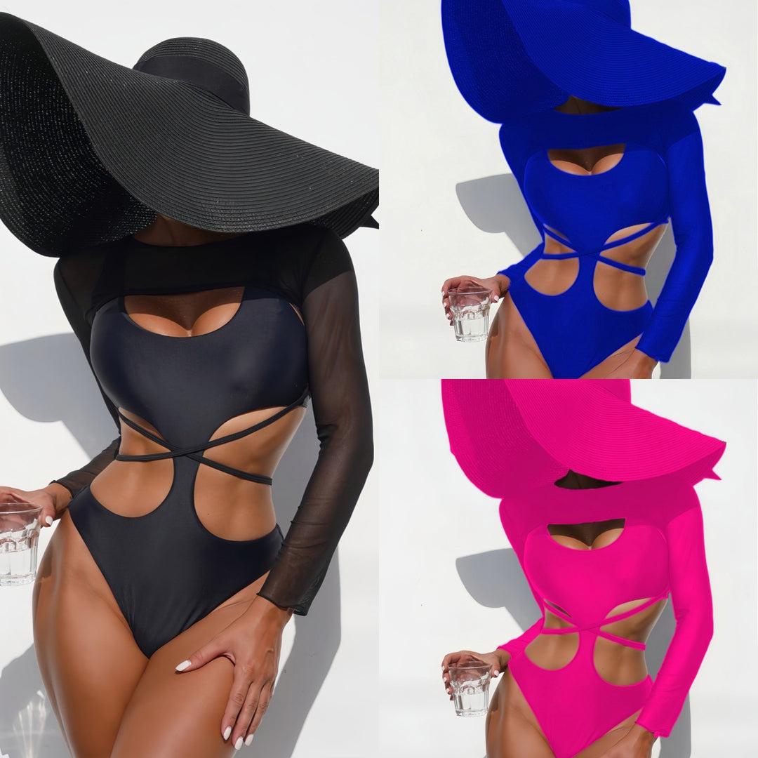 Damen Crop-Top Bikini-Set mit stilvollem Überwurf EB