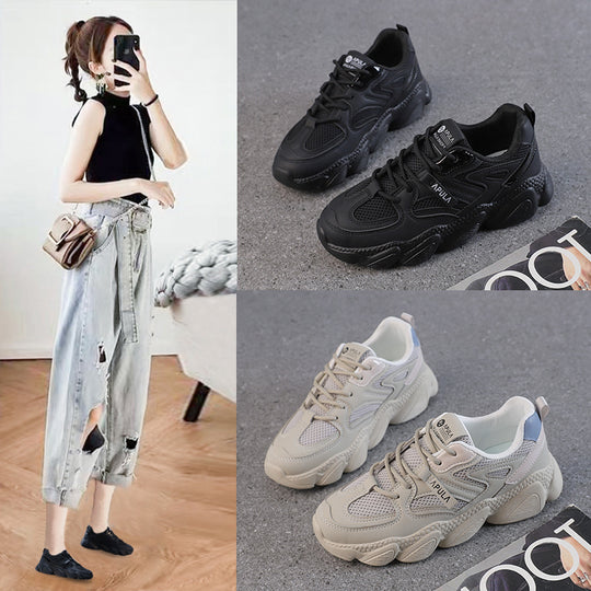 Damen Chunky Sneakers mit atmungsaktiver Mesh-Oberfläche und dämpfender Sohle EB