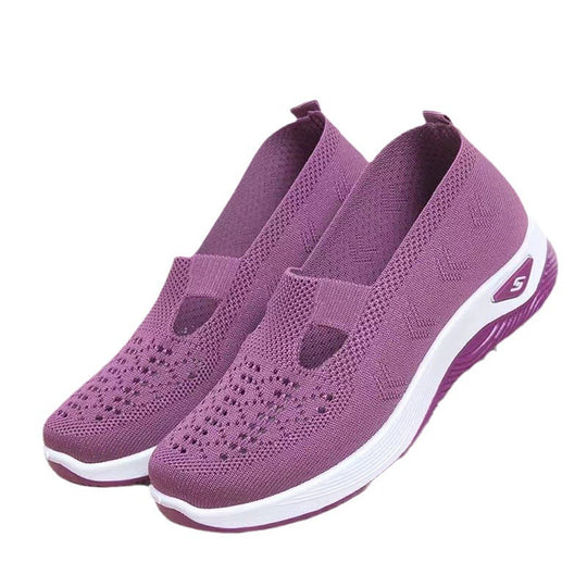 Damen Leichte und luftige Slip-On Sneakers mit elastischer Sohle EB