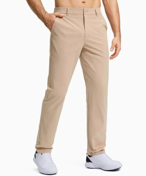 Herren nan elastische Golftwill-Hose mit geradem Schnitt, knitterfreiem Material und verdeckter Reißverschlusstasche EB