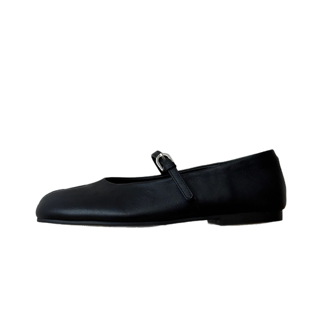 Damen elegante Ballerinas mit verstellbarem Riemchen und weichem Leder EB