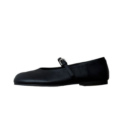 Damen elegante Ballerinas mit verstellbarem Riemchen und weichem Leder EB