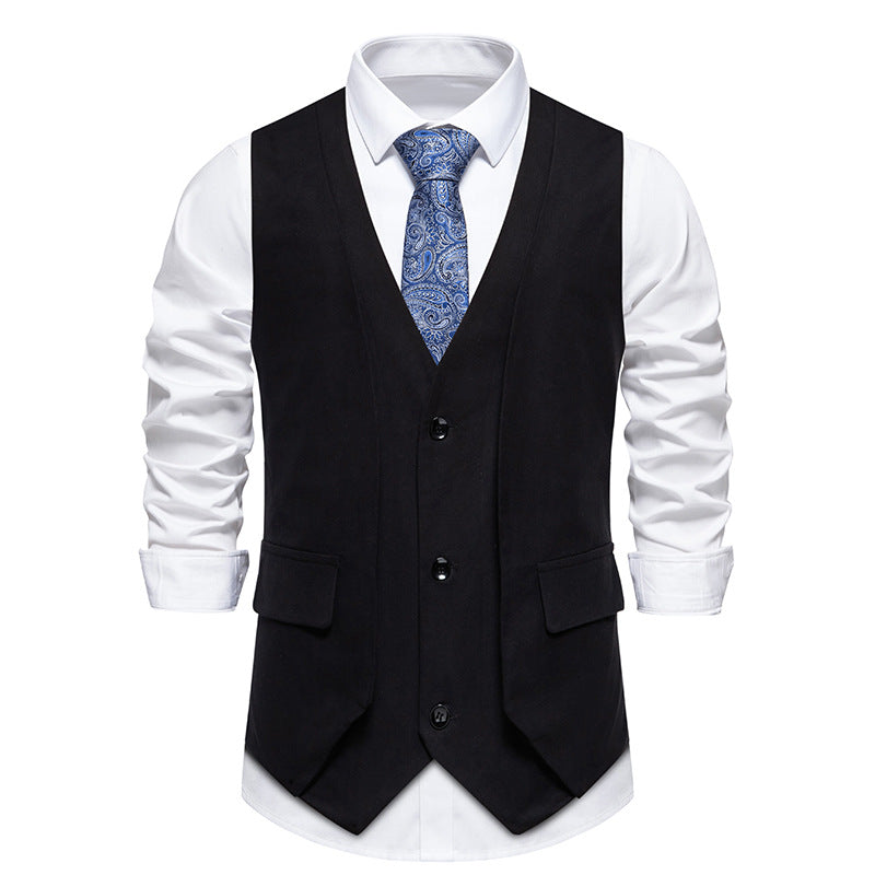 Herren elegante Weste mit schmalem Schnitt und praktischen Taschen EB