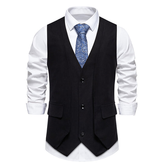Herren elegante Weste mit schmalem Schnitt und praktischen Taschen EB
