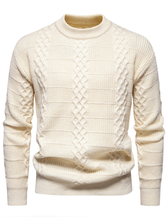 Herren Strukturierter Strickpullover mit hohem Kragen EB