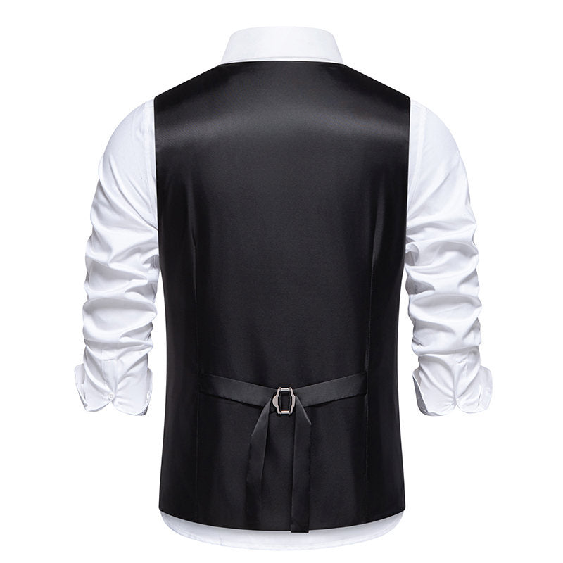 Herren elegante Anzugweste mit kontrastierendem Innenmuster EB