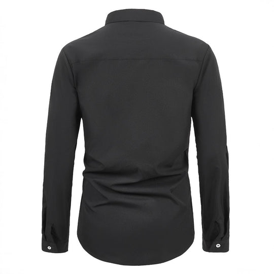 Herren Kreatives Langarmhemd mit asymmetrischem Design EB
