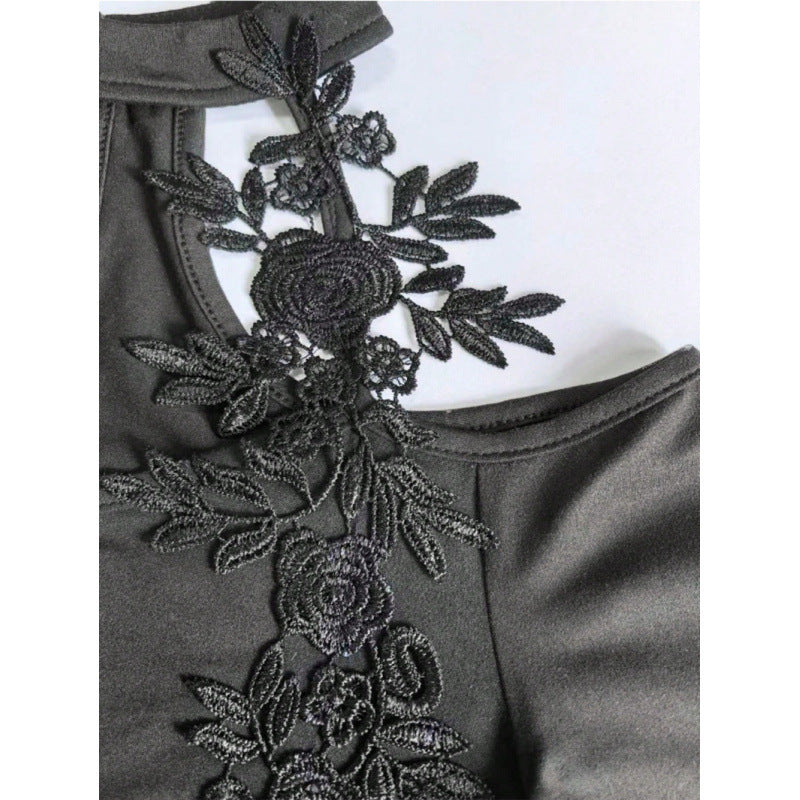 Damen Oberteil mit transparenten Spitzendetails und elegantem Schnitt EB