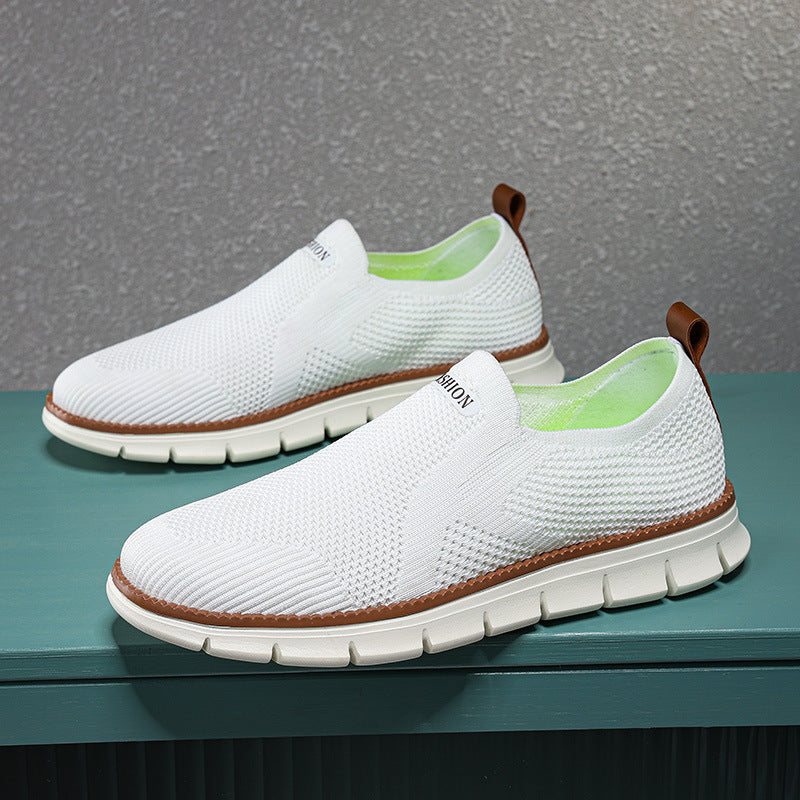 Damen Leichte Slip-On Sneakers aus atmungsaktivem Strickmaterial EB