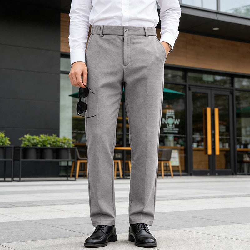 Herren Elegante gerade Tailoring-Hose mit Bügelfalte und feiner Fischgrätstruktur EB