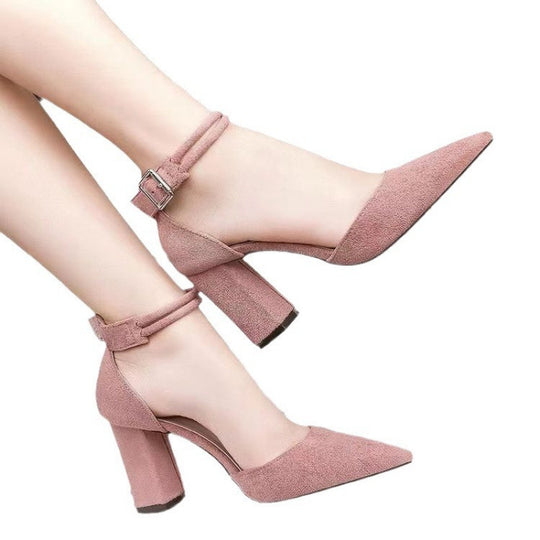 Damen Elegante Slingback-Pumps mit Blockabsatz und stilvollem Riemchen-Design EB