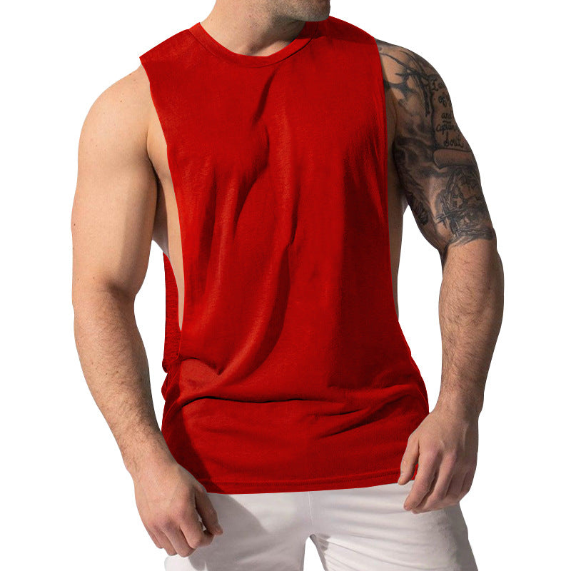 Herren nan Muskelshirt mit extra tiefen Armöffnungen und atmungsaktivem Baumwollmix EB