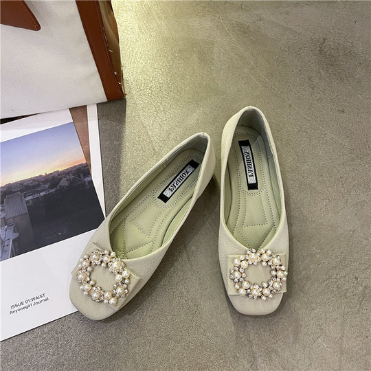 Damen Ballerinas mit perlenbesetztem Dekor EB