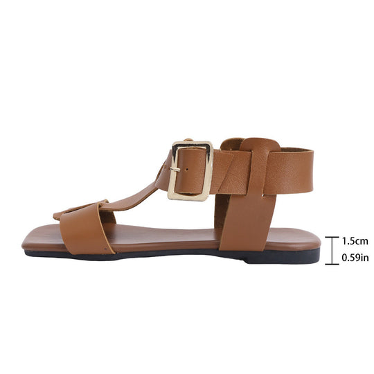 Damen Sandalen mit elegantem Riemendesign und verstellbarem Schnallenverschluss EB