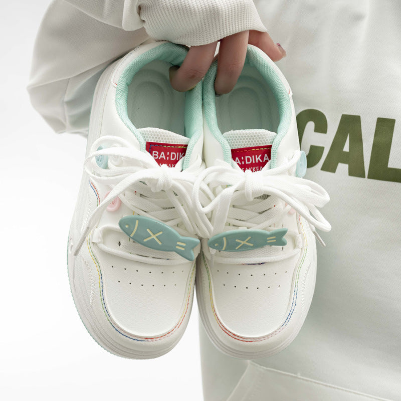 Damen Sneakers mit einzigartigem Fisch-Design und gepolstertem Komfort EB