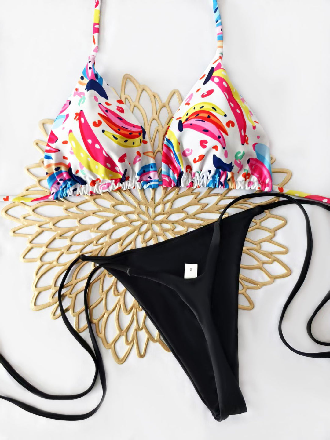 Damen Bikini-Set mit trendigem Animal-Print und modischem Schleifen-Detail EB