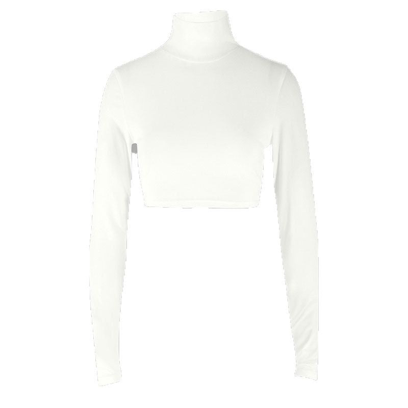 Damen modisches Trocken-Fit Crop-Top mit Stehkragen EB