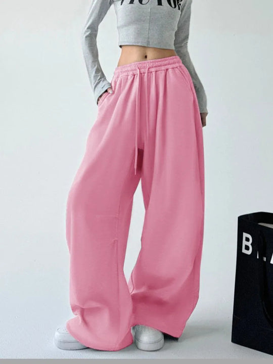 Damen Bequeme weite Jogginghose mit elastischem Bund und praktischen Taschen EB