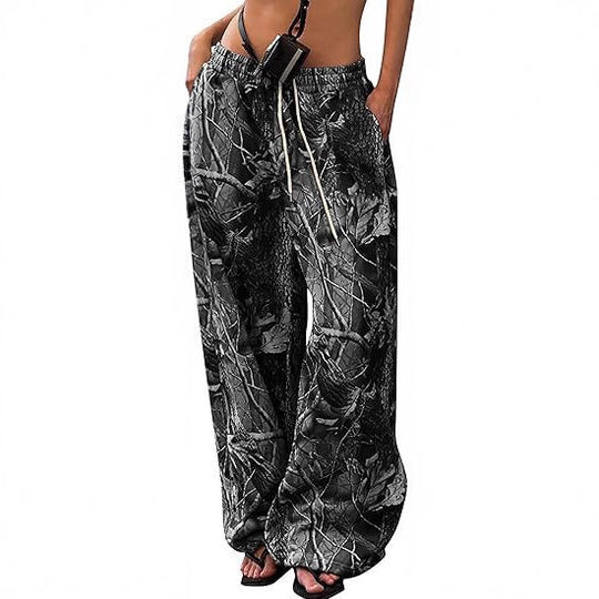 Damen Cargohosen mit hohem Bund und Allover-Muster EB
