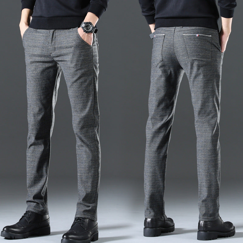Herren moderne Chinohose mit elastischem Bund und seitlichen Taschen EB