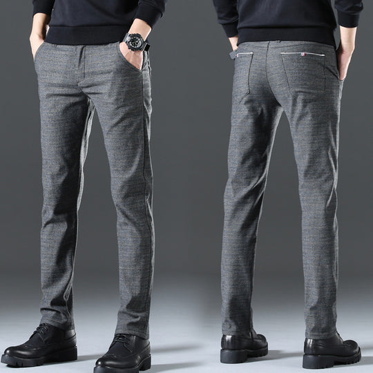 Herren moderne Chinohose mit elastischem Bund und seitlichen Taschen EB