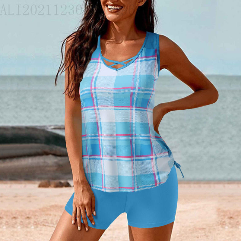 Damen Badeoberteil mit elegantem Spitzeneinsatz und lässigem Schnitt EB
