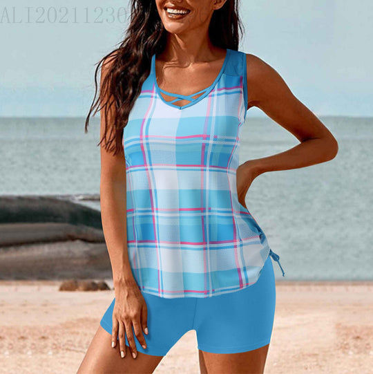 Damen Badeoberteil mit elegantem Spitzeneinsatz und lässigem Schnitt EB