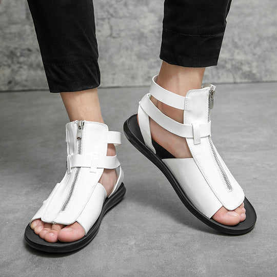 Herren Atmungsaktive Sommer-Sandalen mit elegantem Reißverschluss EB