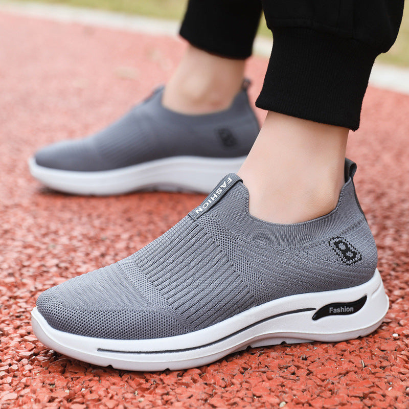 Damen Komfortable Slip-On Sneakers mit atmungsaktivem Strick-Obermaterial EB