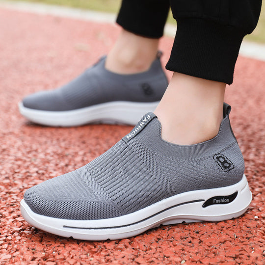 Damen Komfortable Slip-On Sneakers mit atmungsaktivem Strick-Obermaterial EB