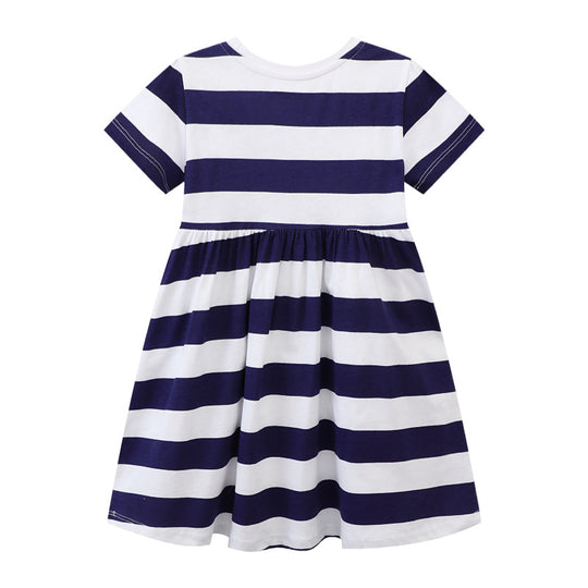 Mädchen Freizeitleichtes gestreiftes Kleid EB