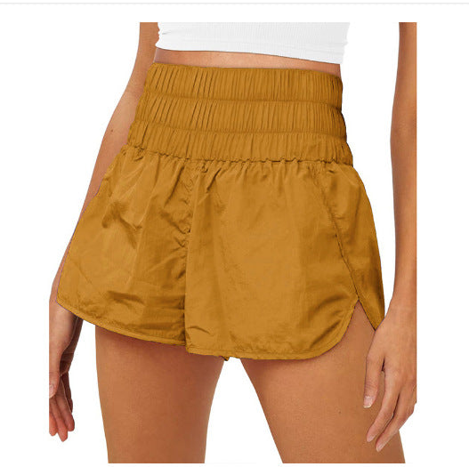 Damen Sportliche Laufshorts mit hohem Taillenbund und elastischem Bündchen EB
