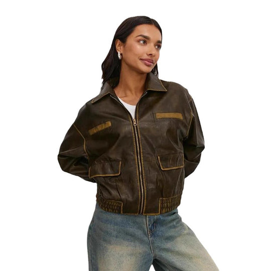 Damen modische jacke mit praktischen Taschen und elastischem Saum EB