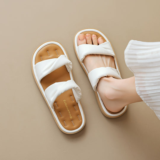 Damen Flip-Flops mit elegantem Schleifen-Design und gepolsterter Sohle EB